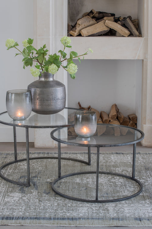 Light & Living salontafel DUARTE - Ø75x44cm - grijs - Set van 2