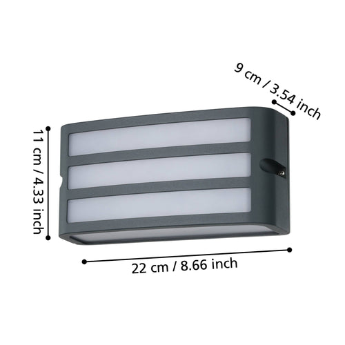 EGLO wandlamp buiten Camarda - e27 - 22 cm - antraciet