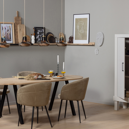 WOOOD tafelblad ovaal Tablo - Eiken - Onbehandeld - 2,4x220x90