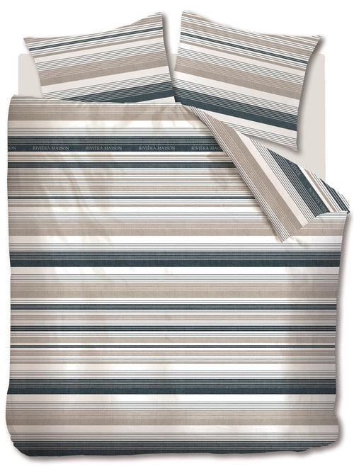 Riviera Maison dekbedovertrek Sturdy Stripe - 240x200/220 cm - marineblauw - vtwonen shop