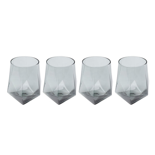 Kare Design Waterglazen Diamond Smoke (4/set)