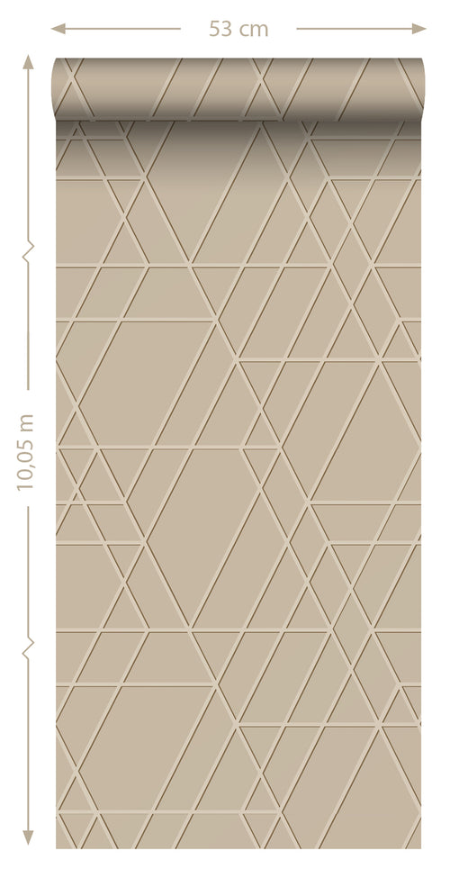 ESTAhome behang grafisch 3D motief beige - 50 x 900 cm - 139601 - vtwonen shop