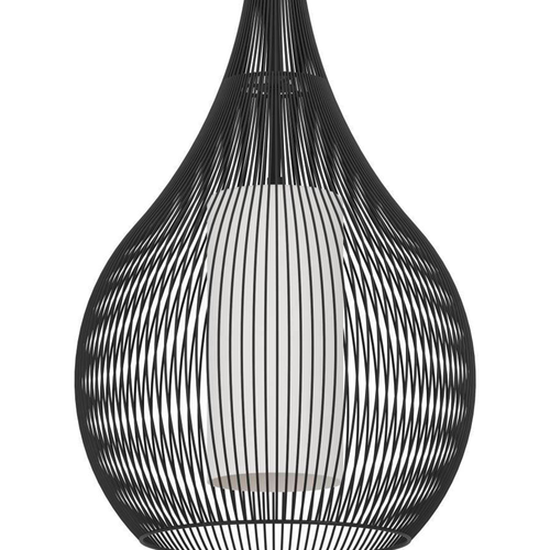 EGLO hanglamp Razoni 1 - e27 - ø 42,5 cm - zwart/wit - glas