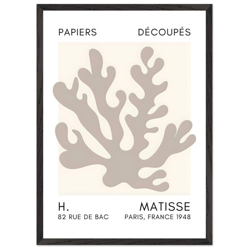 Artfulprints Poster met Lijst Matisse – Saltflower shapes grey   - 50x70 cm - Grijs
