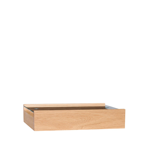 Hübsch vitrine Senri - glas/mdf/eikenfineer/eikenhout - 42x30xh9cm