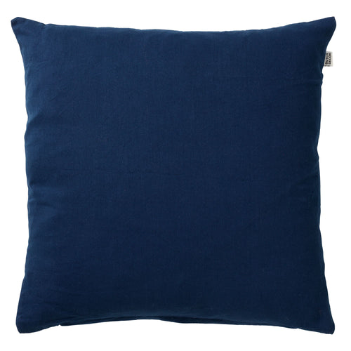 JAMES - Kussenhoes 45x45 cm - duurzaam katoen - effen kleur - Insignia Blue - donkerblauw