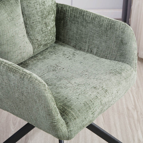 Home Deluxe ALUNA chenille eetkamerstoel met armleuningen - set van 8 Groen - vtwonen shop