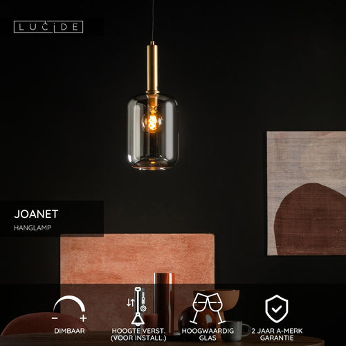 Lucide hanglamp JOANET - 1xE27 - Fumé