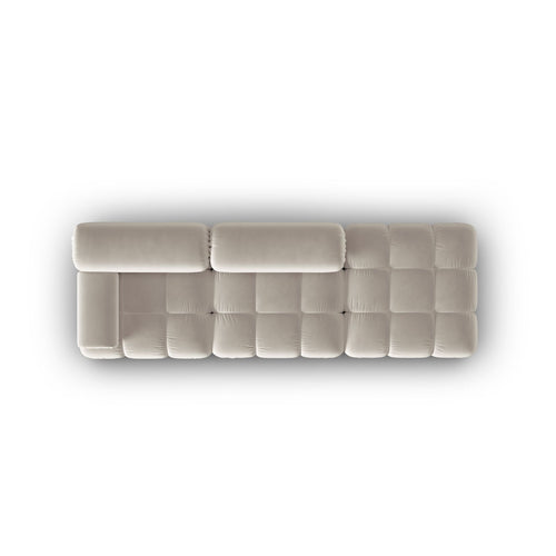 Cosmopolitan Design - Rechte modulaire bank Cortina 4-zits, flueel donkerbeige - 94x282x70cm