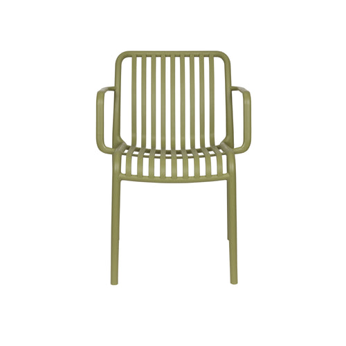 Housecraft Living Mante Tuinstoelen Armleuning Kunststof Groen - Set van 4