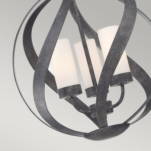 Elstead Quoizel Blacksmith Bolvormige Plafondlamp Oud Zwart, IP44