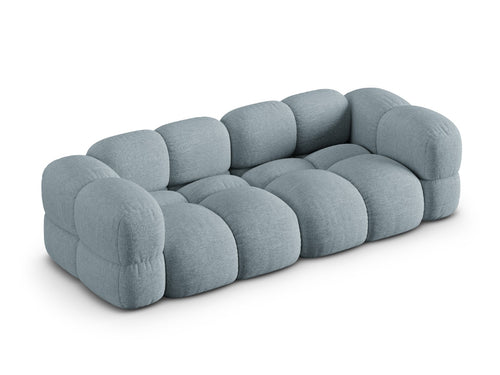 Cosmopolitan Design Bank Loretto 4-zits, structurele stof pastelblauw - 100x250x68cm