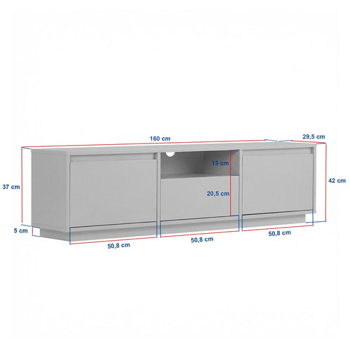 Calicosy - Tv-meubel LUME - Wit 160x30x42 cm