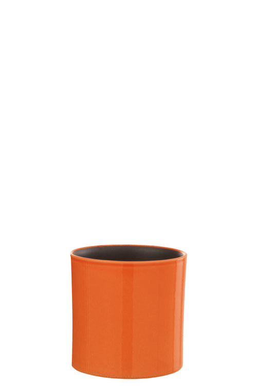 J-Line bloempot Flek - keramiek - oranje - extra small - Ø 14.5 cm