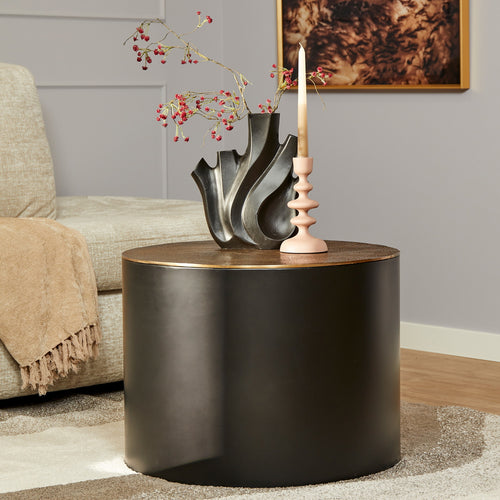 StarFurn Salontafel Fiore - Rond Goud/Zwart - 60x60x45cm