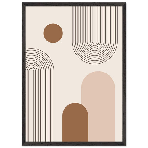 Artfulprints Poster met Lijst Boho – Subtle geometry   - 50x70 cm - Grijs
