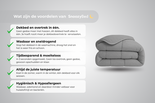 SnoozyBed - Dekbed zonder overtrek Granite - 140x200cm
