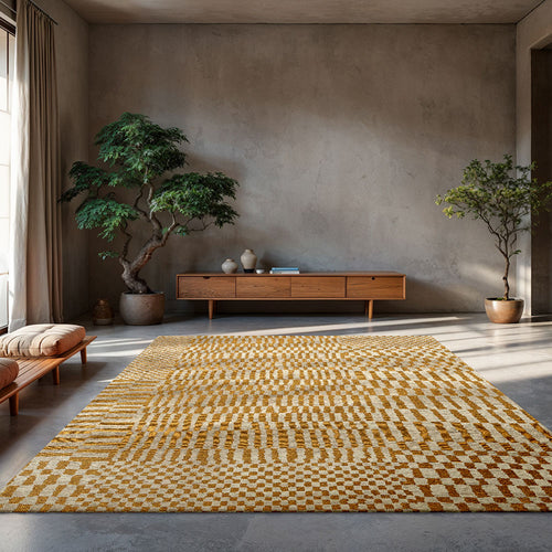 Louis De Poortere binnen & buiten machinewasbaar vloerkleed Structures Berber van 70% gerecycled PET - geel - 235x340cm