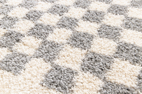AFK Living vloerkleed Checkers - shaggy - grijs - 120 x 170 cm