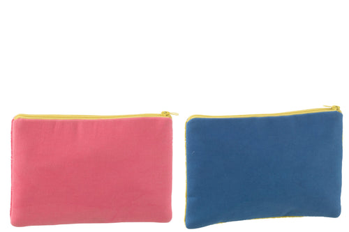 J-Line tasje Parels - katoen - mix - large - 2 stuks