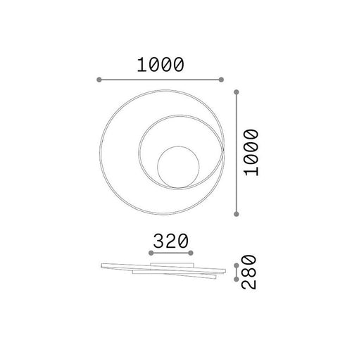 Ideal Lux OZ Geïntegreerde LED-plafondlamp, halfverzonken, wit, 8300lm, 3000K