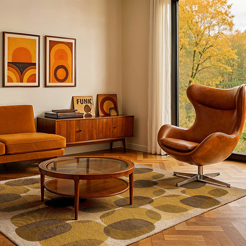 Lola&Moi vloerkleed Montain Trail - goud -80x150cm