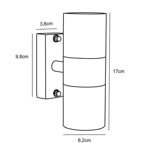 Nordlux Tin Wandlamp Buiten - Ø6cm - 2-lichts GU10 - IP54 - Zwart - vtwonen shop