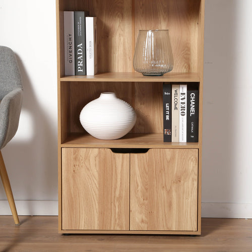 CALICOSY - Rek met 3 niveaus en opbergruimte MODU - Hout - 29x58,5x120 cm