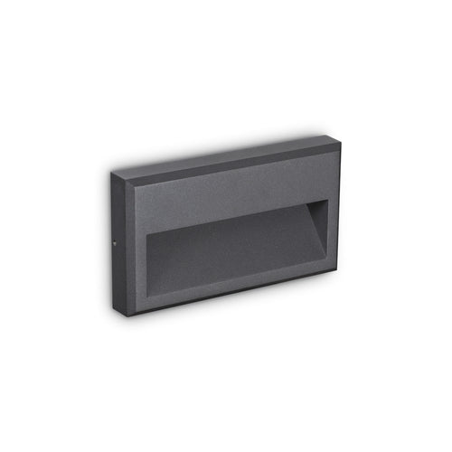 LED Buiten Rechthoekige Inbouw Wandlamp Antraciet IP65, 3000K