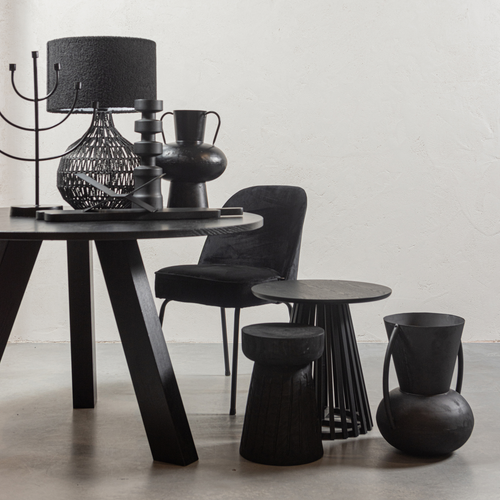 vtwonen bijzettafel Slats High - Hout - Zwart - 48x50x50 - vtwonen shop