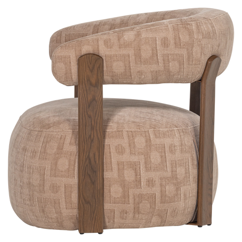 WOOOD fauteuil Foon - Structuurstof - Zand - 78x82x73