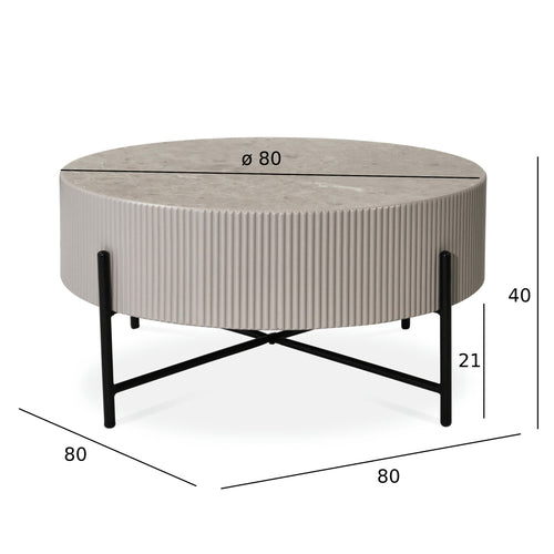 Furnhouse ronde salontafel Milo - Beige - Ø 80 cm