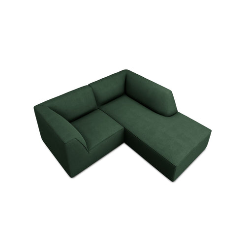 Cosmopolitan Design - Modulaire hoekbank rechts Siena 3-zits, structurele stof groente - 180x186x69cm