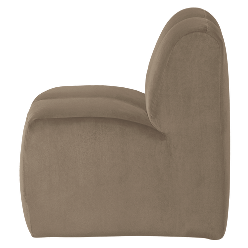 WOOOD eetbank 84 cm met rugleuning Mojo - Velvet - Khaki - 83x84x73