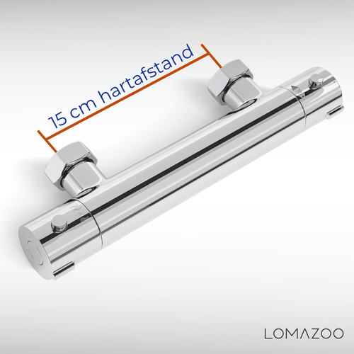 LOMAZOO thermostatische douchekraan - met temperatuurbegrenzer 38°C - chroom - h.o.h. 15 cm