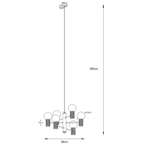 Sollux Lighting Kroonluchter HALO 6 wit - 64x64x230cm