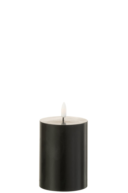 J-Line kaars - zwart - small - LED lichtjes