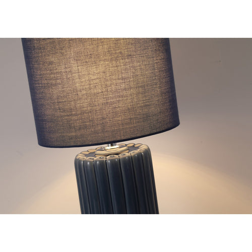 Searchlight Groove 1-lichts tafellamp, marineblauw met bijpassende kap