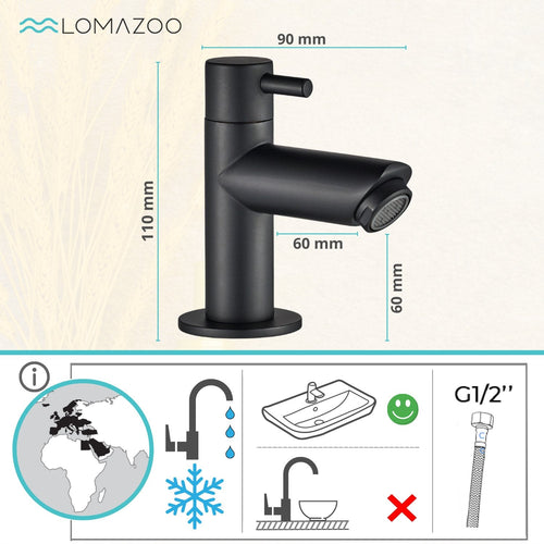 LOMAZOO fonteinkraan Vittel - koud water - zwart