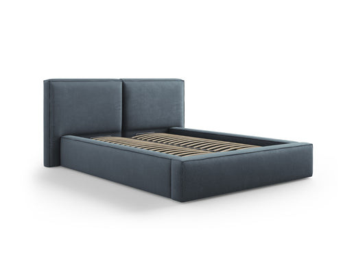 Micadoni Opbergbed met hoofdeinde Jodie 140x200cm, structurele stof, blauw - 228x194x108cm