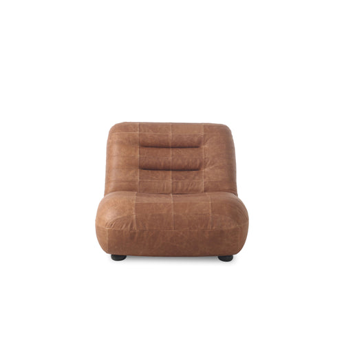 Dutchbone Wyatt Fauteuil Leer Cognac Bruin - vtwonen shop