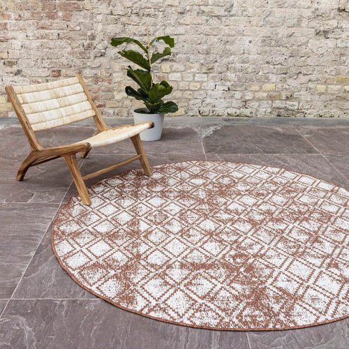 Rond Buitenkleed Frost - Roest - dubbelzijdig - EVA Interior - vtwonen shop