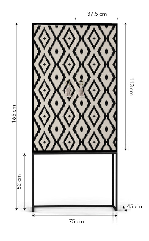 Kast dressoir met 2 deuren van MDF met Ikat patroon - vtwonen shop