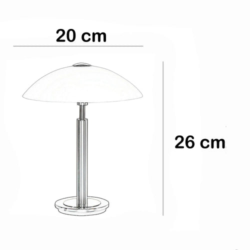 Highlight tafellamp Touch - 1 lichts - 20  x 26   cm - mat-chroom