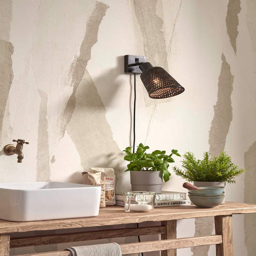GOOD&MOJO wandlamp Java - zwart - Ø15cm