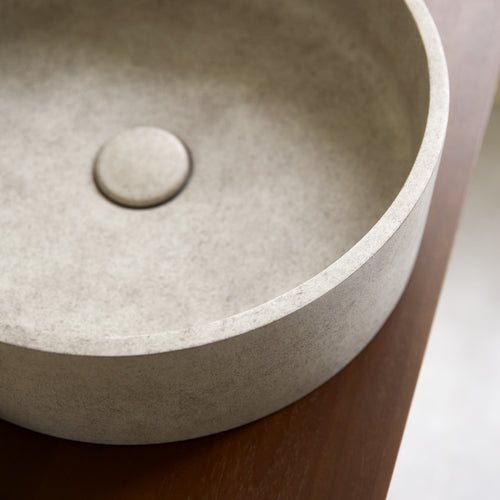 Tikamoon Ronde waskom in grijs beton ∅ 39 cm - Grijs