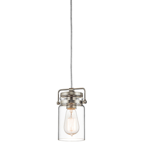 Elstead Brinley - 1-lichts plafondlamp mini geborsteld nikkel, E27