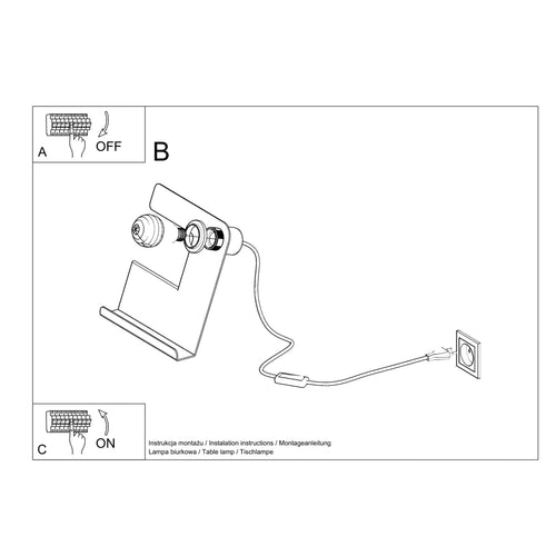 Sollux Lighting Tafellamp INCLINE zwart - 25x13x24cm