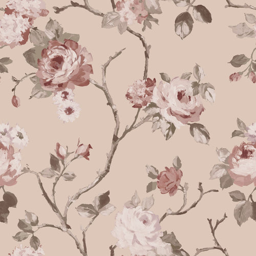 ESTAhome behang vintage bloemen roze - 53 cm x 10.05 m - 139476