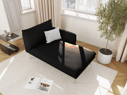 Cosmopolitan Design rechter chaise longue Vienna flueel, zwart - 170x110x95cm